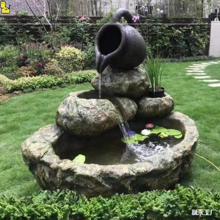 Garden Rockery Waterfall Fountain Water Feature Decorative Ornament Landscape Circulation Outdoor Indoor Automatic Fish Pond Balcony Courtyard