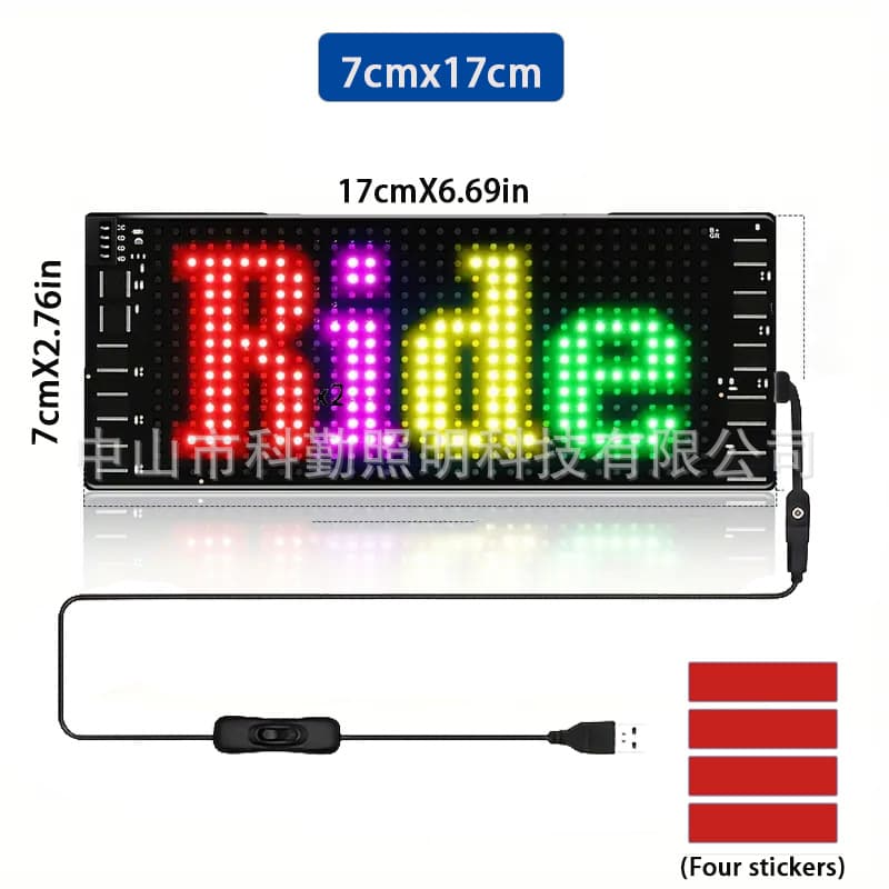 Bluetooth car flexible advertising screen smart car sticker LED soft screen cross-border best-selling product