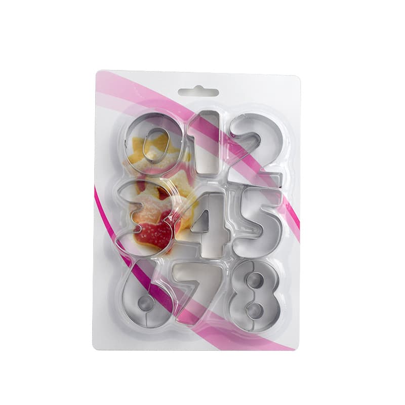 Large Digital 9-Piece Stainless Steel Biscuit Cutting Mold Vegetable and Fruit Cutting Mold Steamed Bread Fondant Mold