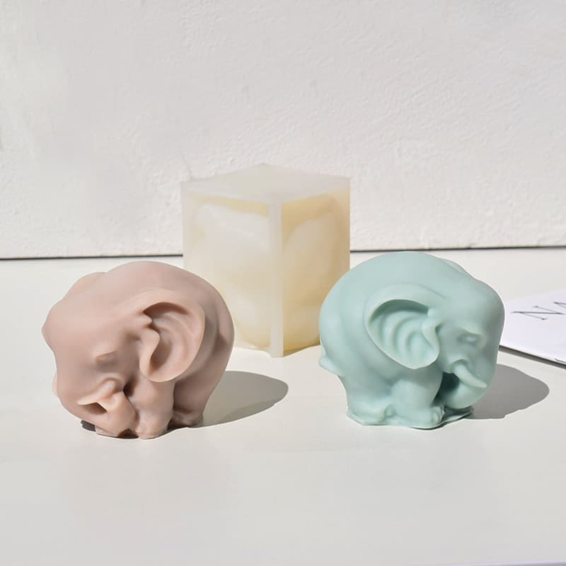 New Cross-Border Cute Elephant Animal Candle Silicone Mold DIY Animal Plaster Resin Chocolate Cake Mold