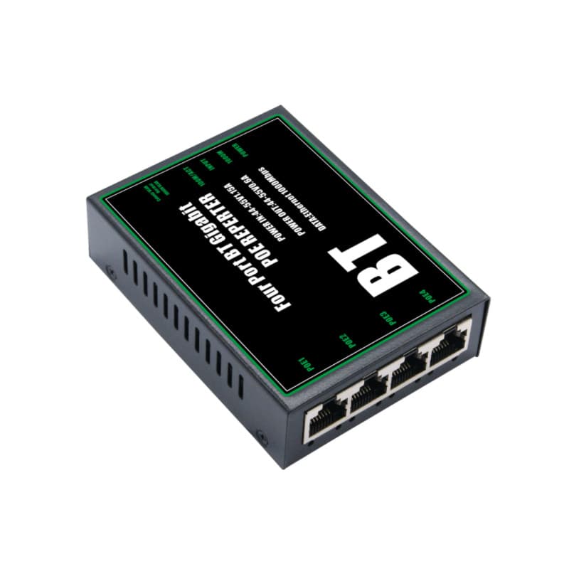 1-to-1/2/3/4 100M/Gigabit POE Extender Repeater BT High Power 90W Power Supply PoE Extender