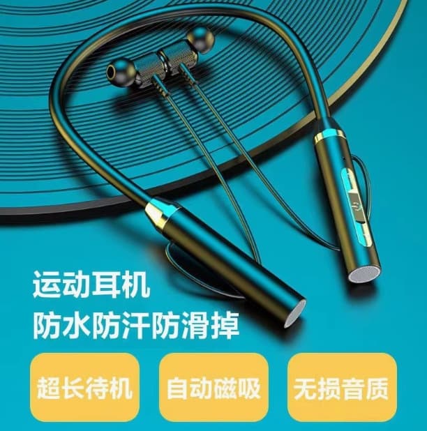 k58 hanging neck sports bluetooth headset binaural stereo in-ear magnetic charging neck hanging life waterproof