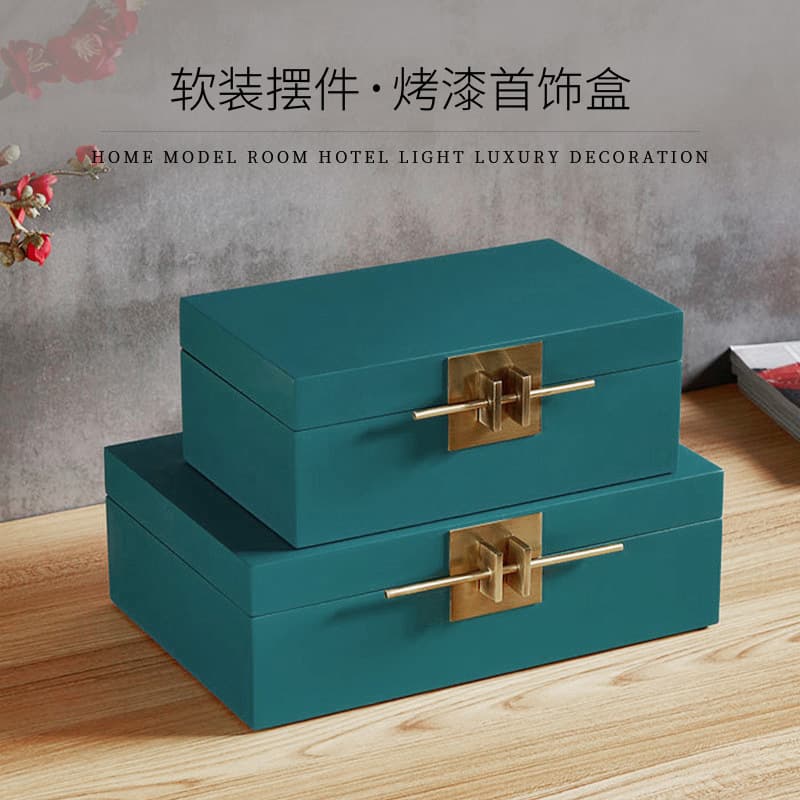 Soft Furnishing Jewelry Box European Style Wooden Model Room Exquisite Ornament Cloakroom Storage Box Elegant Lacquerware Wooden Box