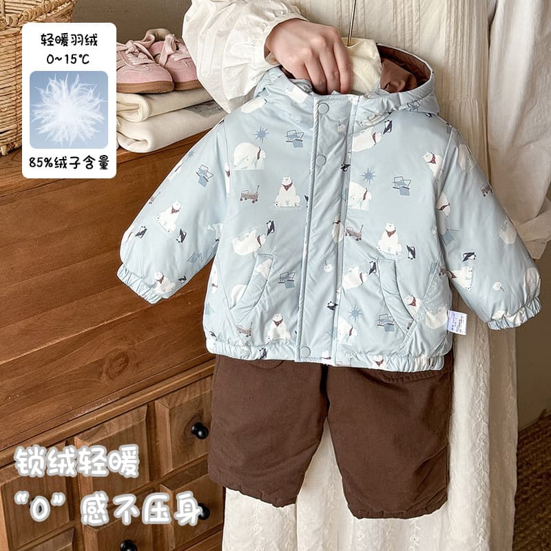 Infant Cotton Hooded Jacket Winter Unisex Three-in-One Windbreaker Baby Warm Down Inner Layer Class A