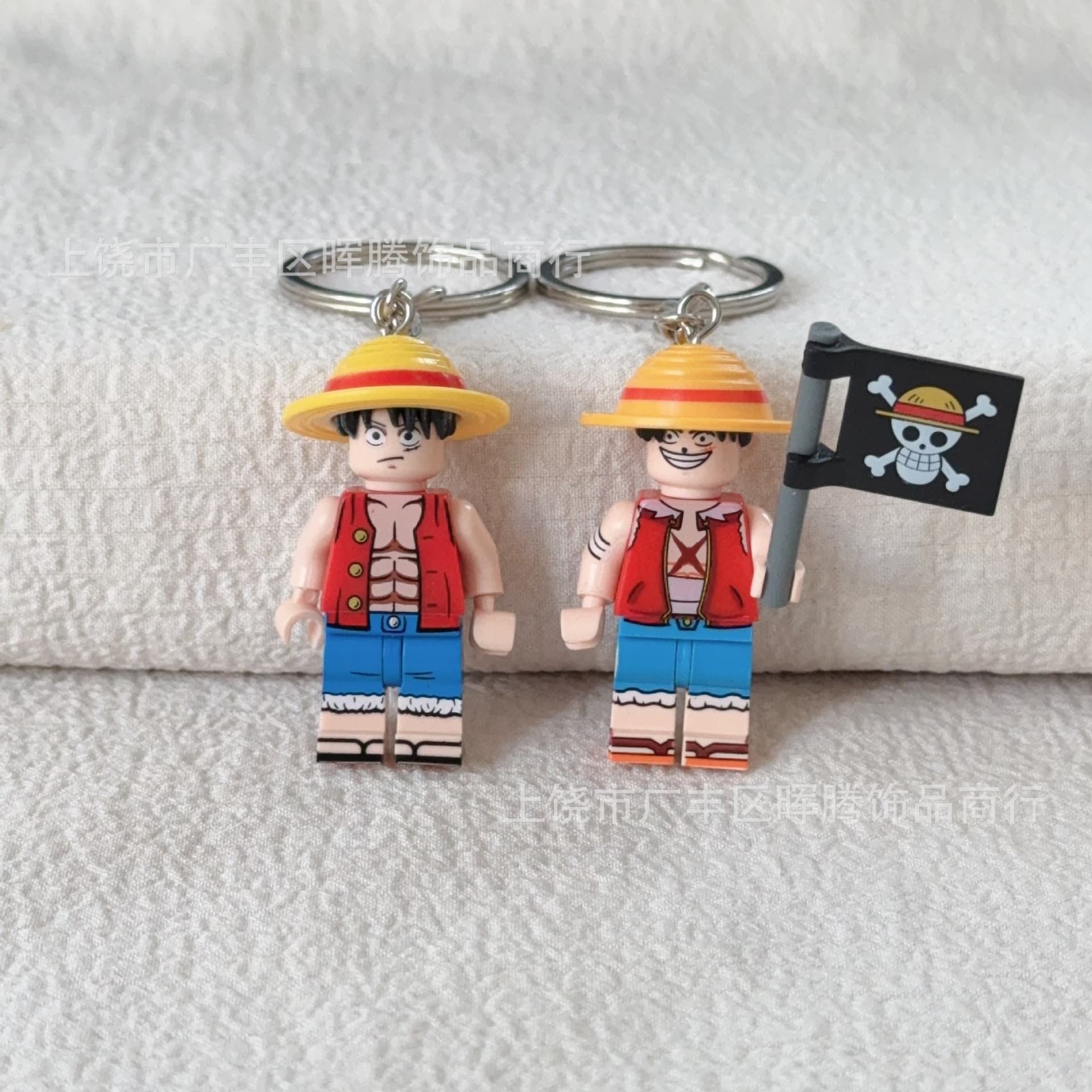 Cute Keychain Compatible with One Piece Building Block Minifigure Toy One Piece Keychain Small Pendant Luffy