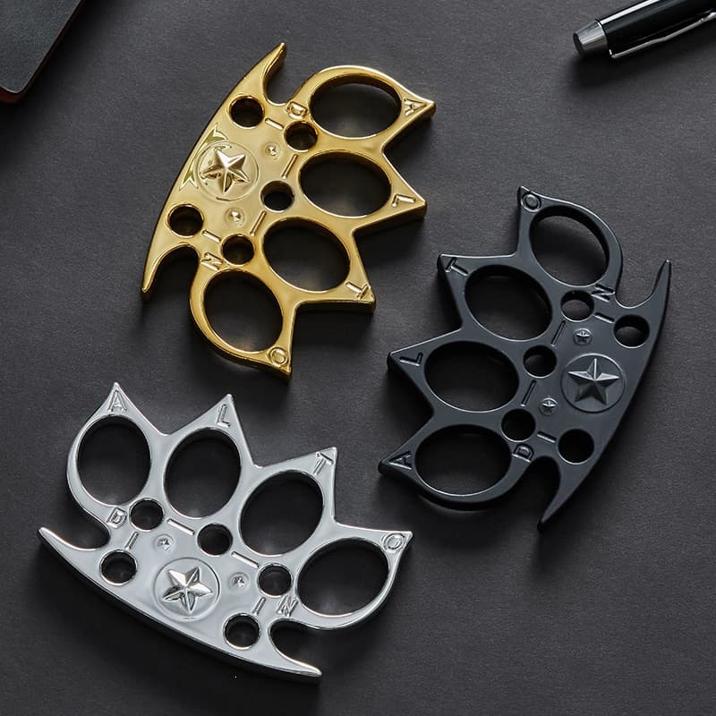 Knuckle Duster Four-Finger Knuckle Ring, Thickened, Legal Self-Defense Emergency Protection Tool, Ring Hand Support