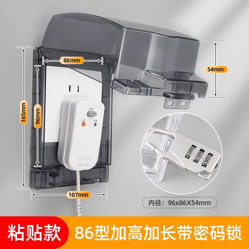 86 Type Raised and Enlarged Socket Waterproof Cover for Bathroom Leakage Switch Splash-Proof Box Water Heater Protection Cover Set
