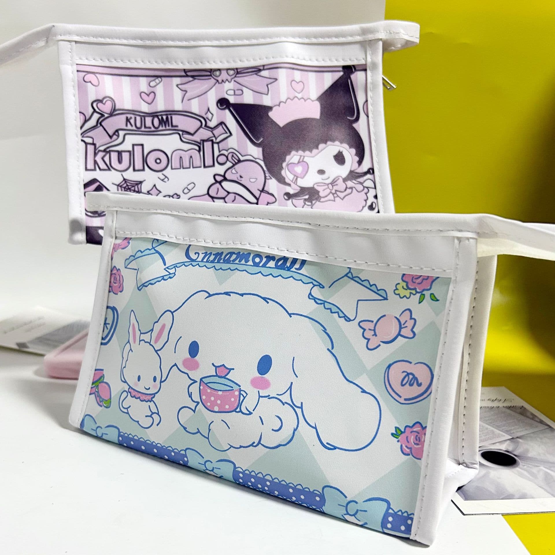 Cute Pet Pencil Case Cartoon Kuromi Cinnamoroll Stationery Bag High-Value Large-Capacity Student Stationery Bag Waterproof Storage Bag