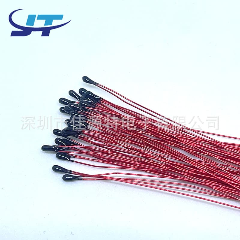 NTC thermistor 10K3435 with black enameled wire, temperature sensor 100K3950 with red enameled wire.