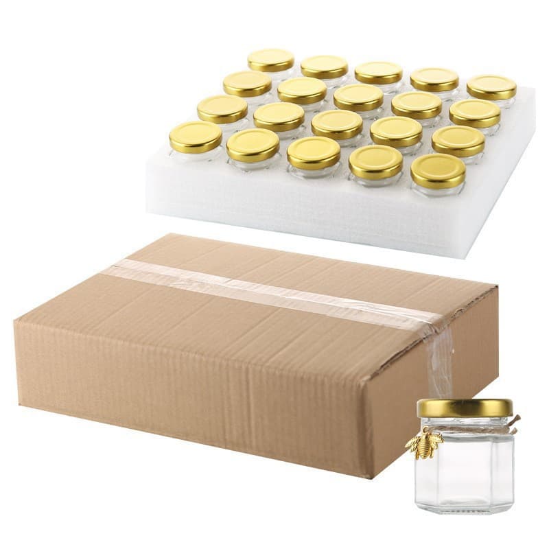 Amazon Best-Selling Hexagonal Honey Bottle, Chili Sauce & Jam Jar, Small Mini Wedding Honey Bottle 25ml Glass Bottle Set
