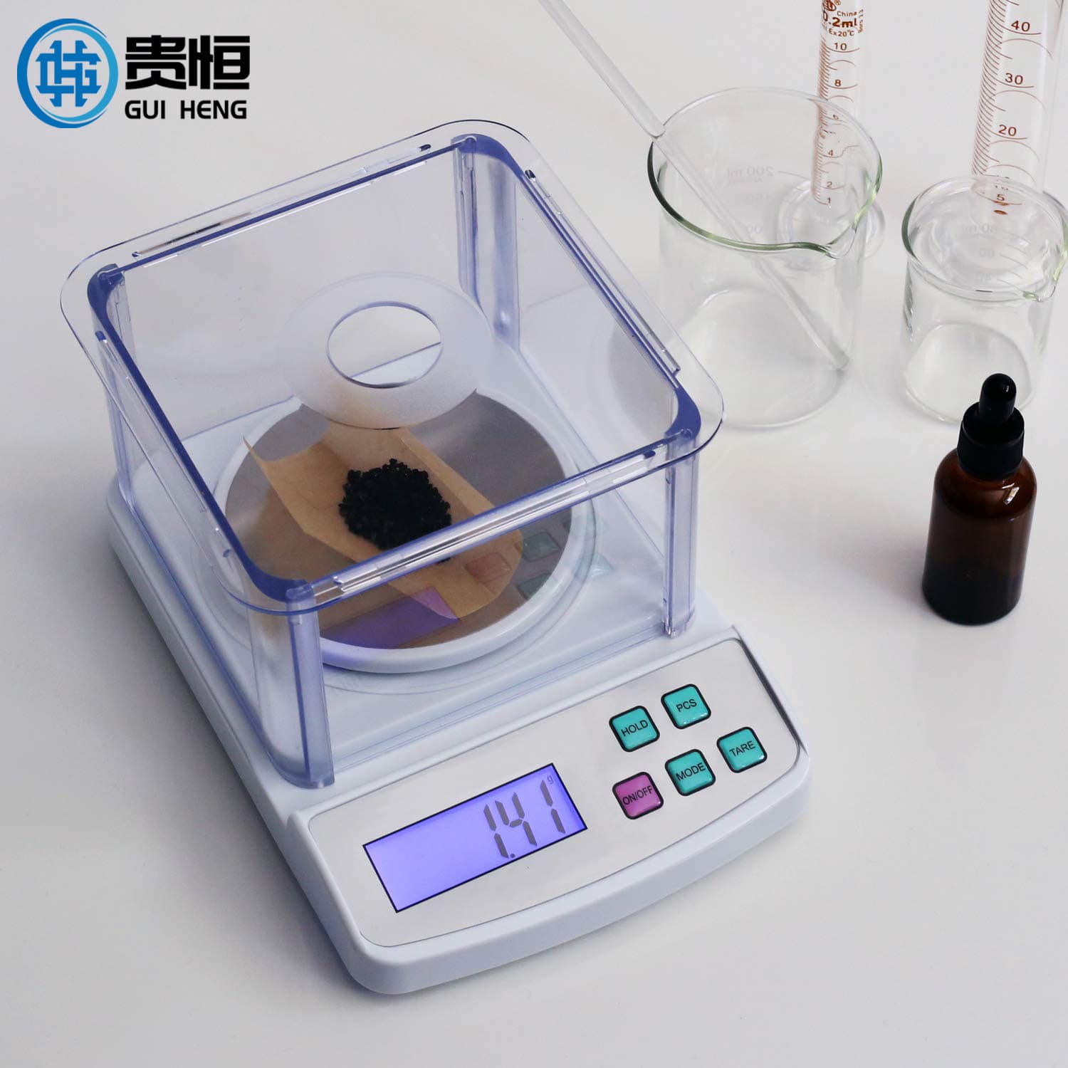 Cross-border exclusive electronic balance scale, 0.01g high-precision small laboratory balance SF-400C, accurate and windproof.