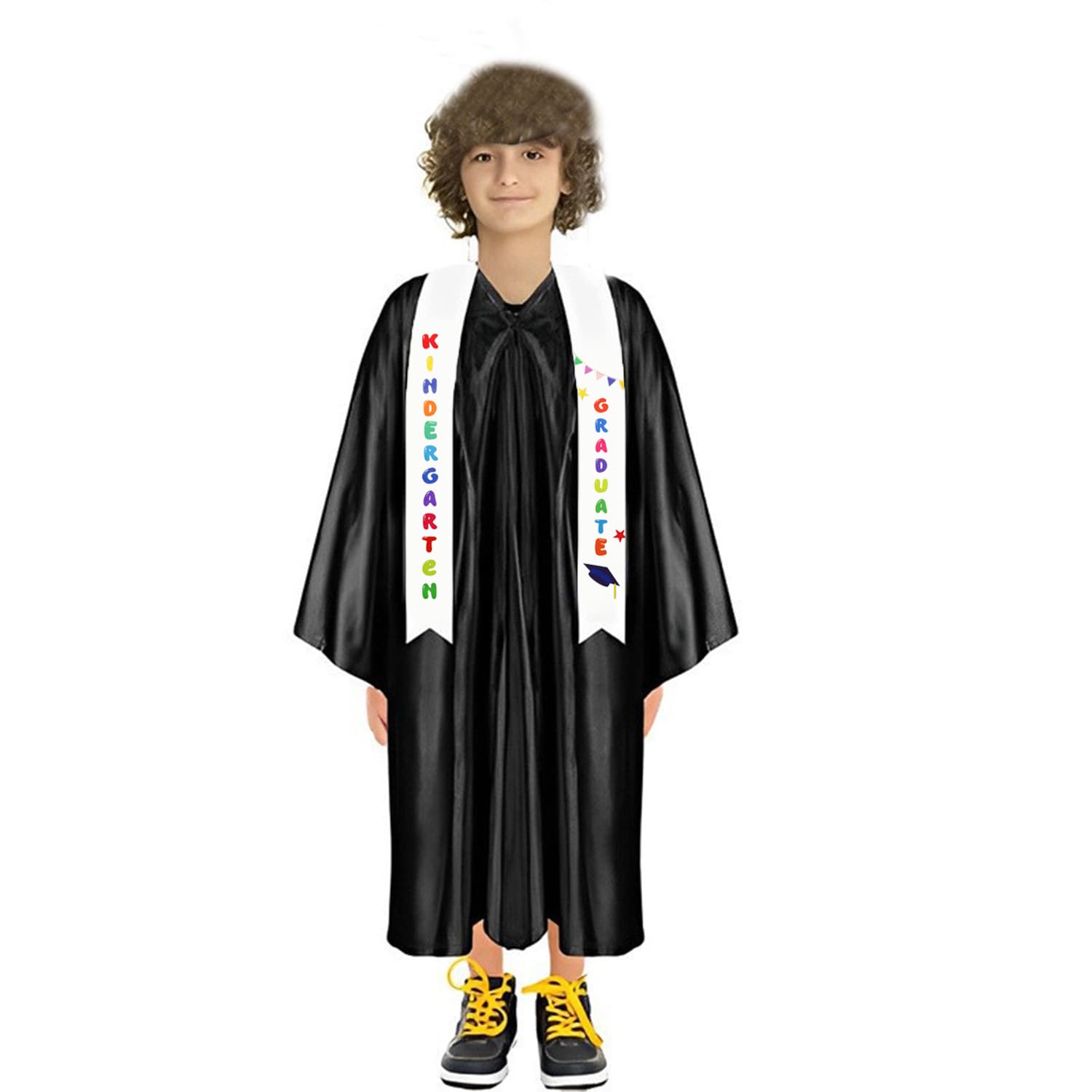 Graduation Season Children's Sash Ceremony Shoulder Strap, Preschool Kindergarten Graduation Printed Honor Satin Shawl