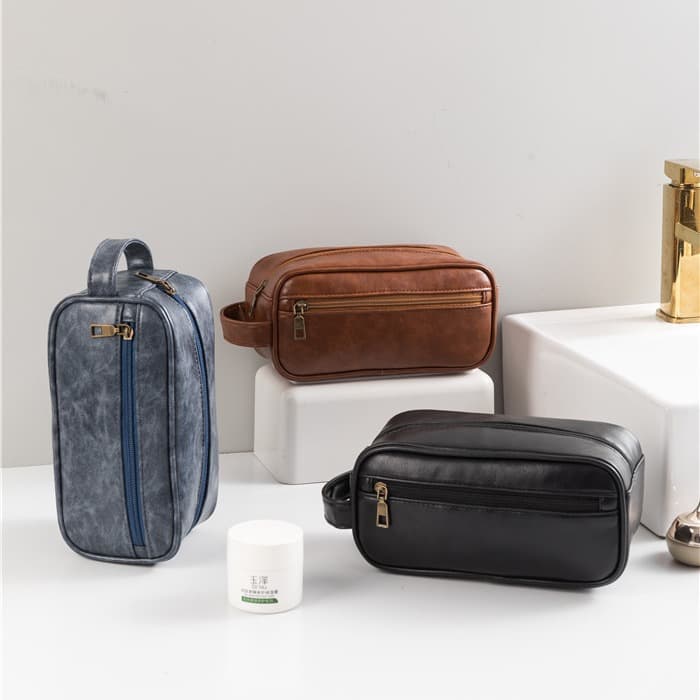 Large-capacity cross-border men's toiletry bag from factory, waterproof PU storage bag, customizable with logo, toiletry bag wholesale