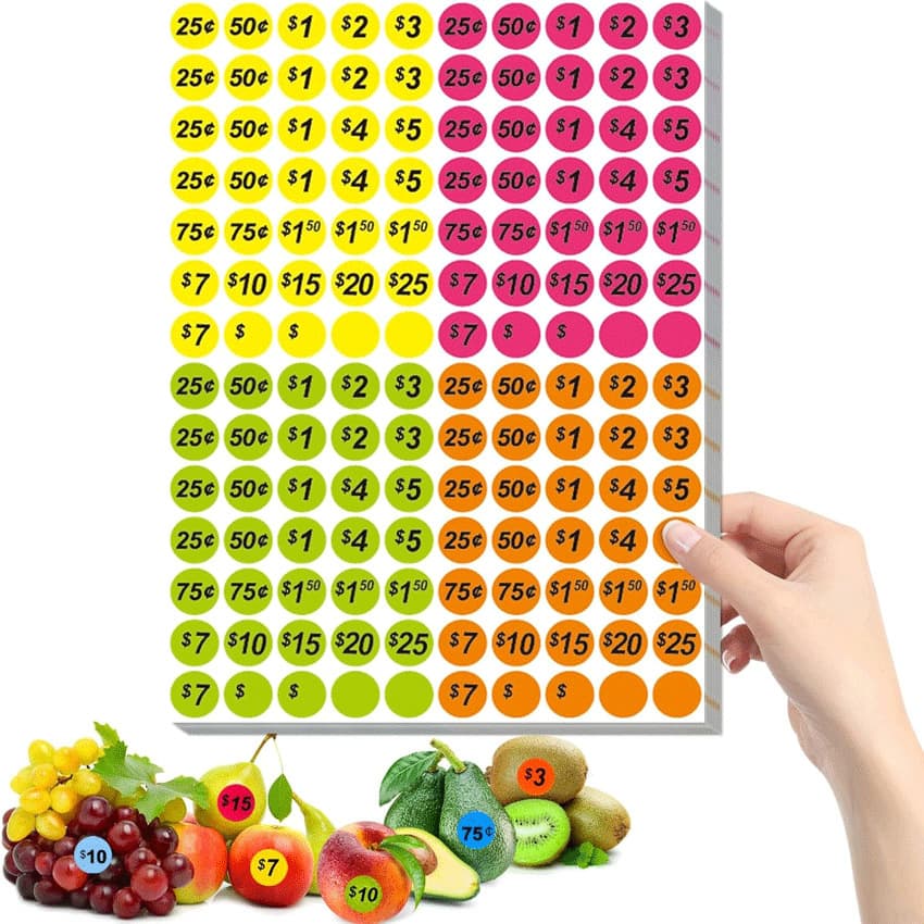 Amazon Hot Selling Garage Sale Stickers Yard Sale Flea Market Retail Price Marking Labels