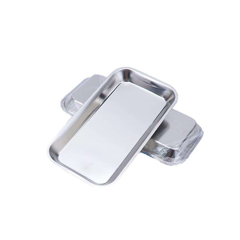 Dental Tray Stainless Steel Square Tray High-Temperature Sterilizable Instrument Tray Rectangular Tray Common Dental Consumables Instruments