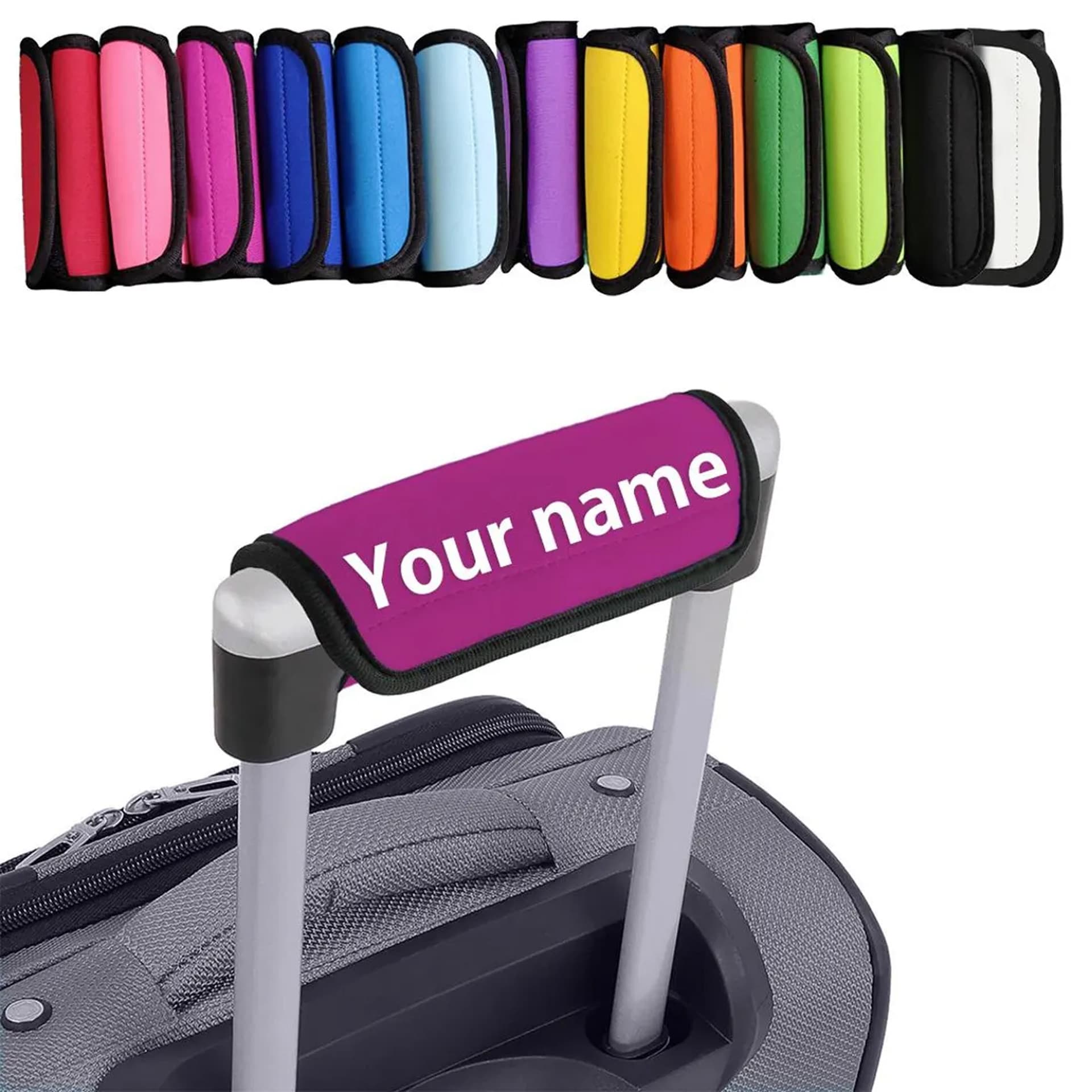 Submersible plastic handle cover for suitcases, luggage, strollers, and other luggage; anti-slip, water-resistant, and wear-resistant handle.