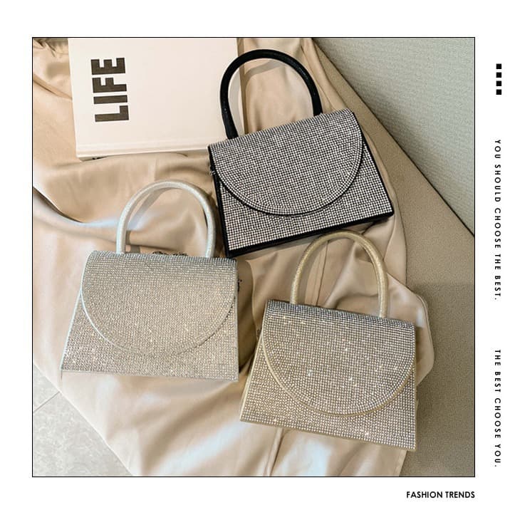Foreign Trade Cross-Border New Dinner Bag European and American Fashion Handbag Diamond Banquet Dress Clutch Bag Fashion Evening Bag