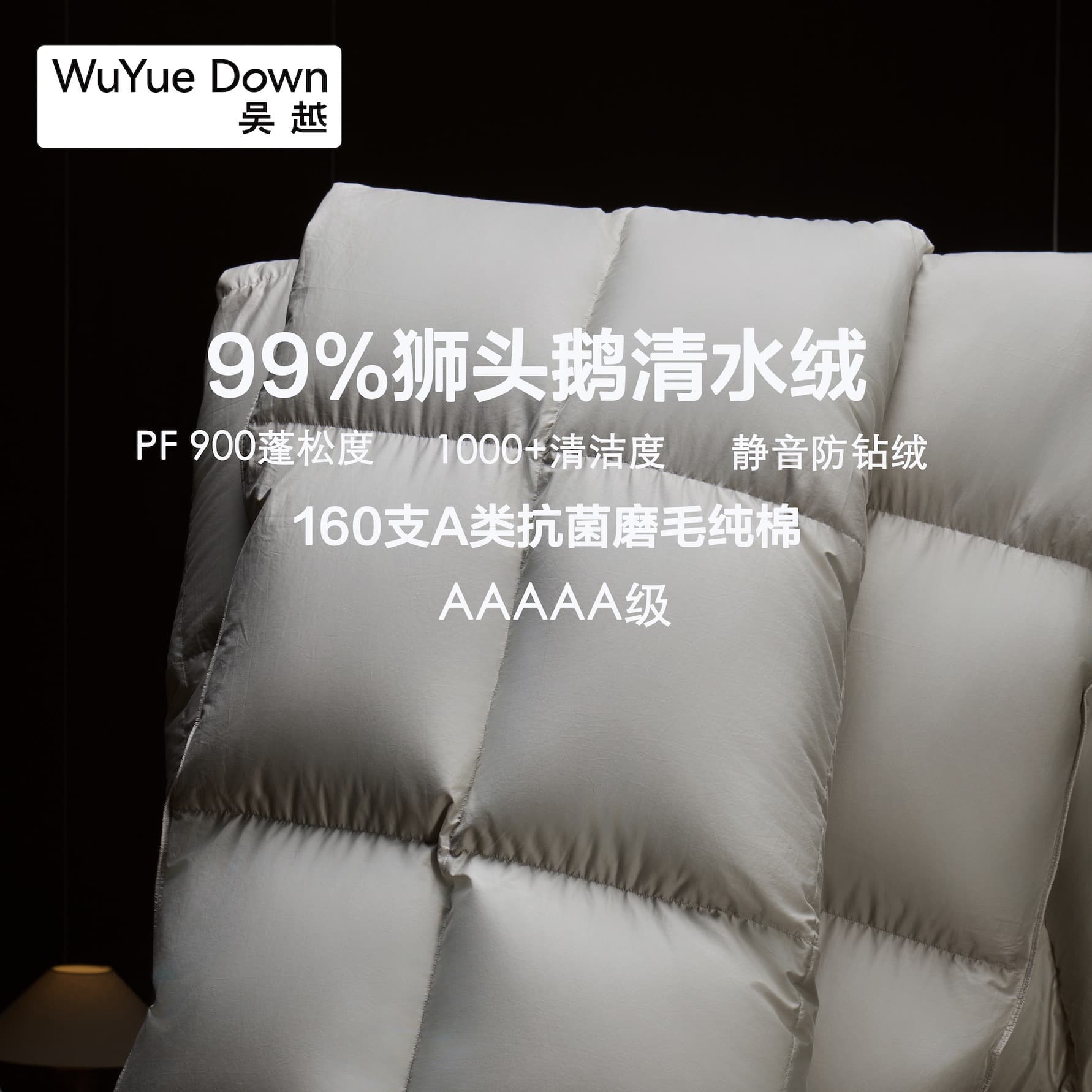 Wu Yue 99% Lion Head Goose Down Comforter, High-Loft Gold Enzyme Treated, All-Season Home Use Extra Thick Winter Quilt