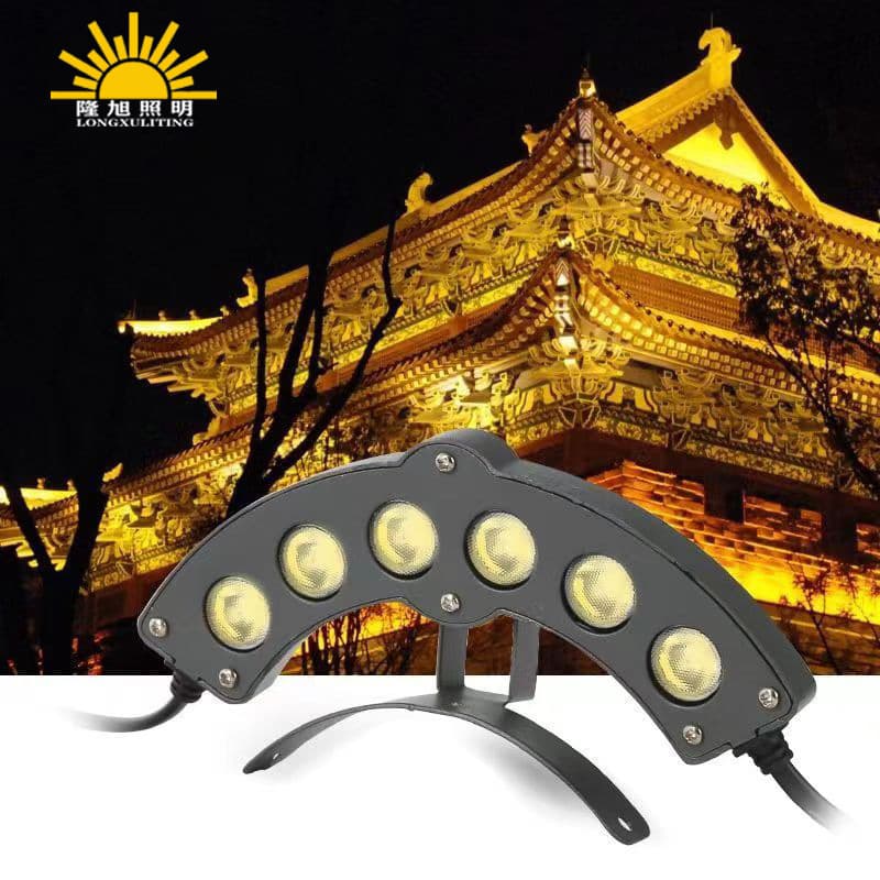 LED Corrugated Tile Light Outdoor Waterproof Ancient Building Pavilion Drum Tower Eaves Light 24V Crescent Tile Light