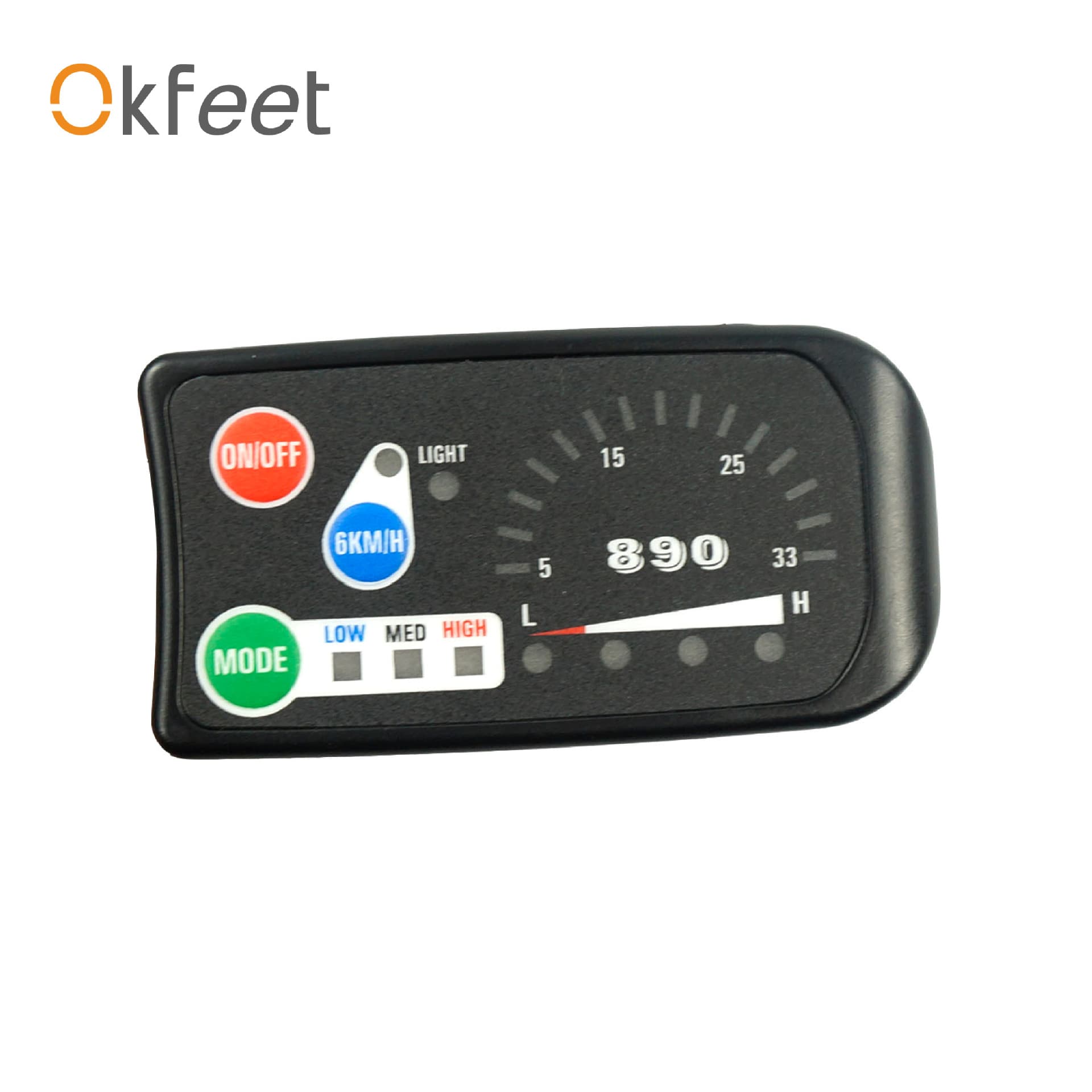 LED890 36V/48V Waterproof Instrument for Bicycle Conversion, 230mm Cable Length