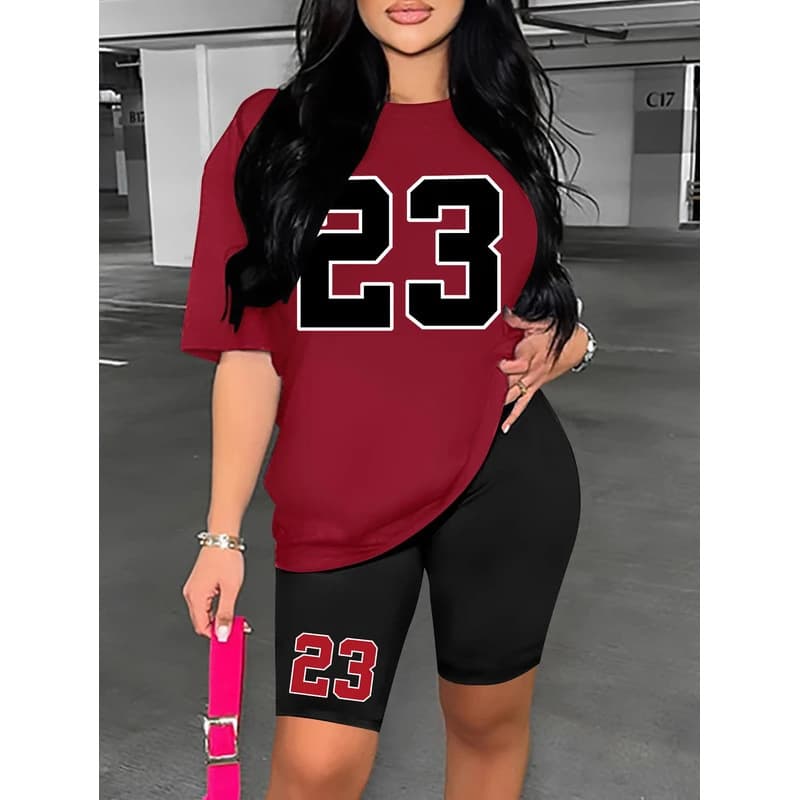 Summer Set Number 23 Print Shorts Set Sports Women's SRT