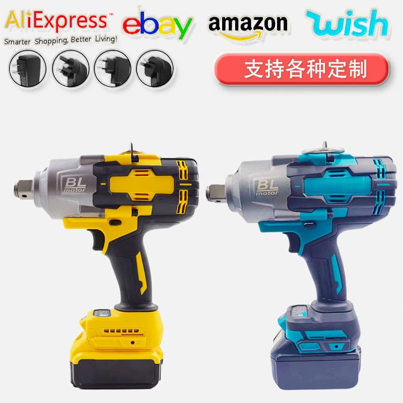 Industrial Grade 2000NM Impact Electric Wrench Cordless Lithium Battery Railway Auto Repair Special Tool