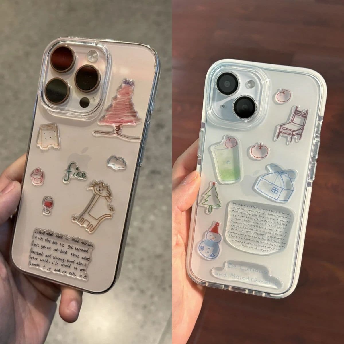 Korean Cartoon Graffiti Cat Jelly Sticker Snowman House Ins Style High-Quality Adhesive DIY Phone Case Tablet