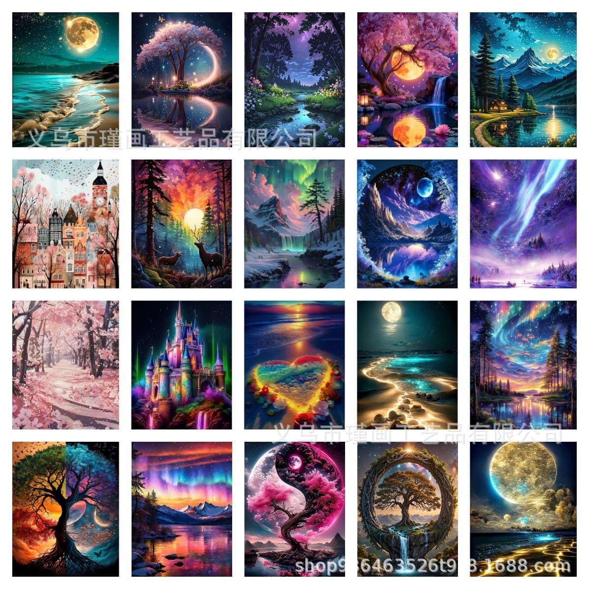 Cross-border TEMU Hot Selling 5D Landscape Diamond Painting Theme Mosaic Product Factory Direct Wholesale