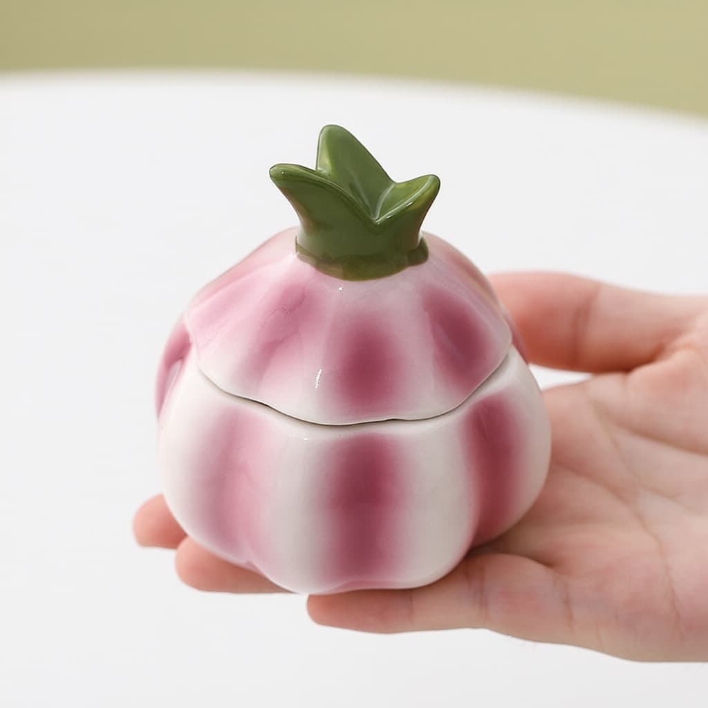Onion ceramic ashtray with lid living room office bedroom ornaments jewelry storage jar storage box garlic jar