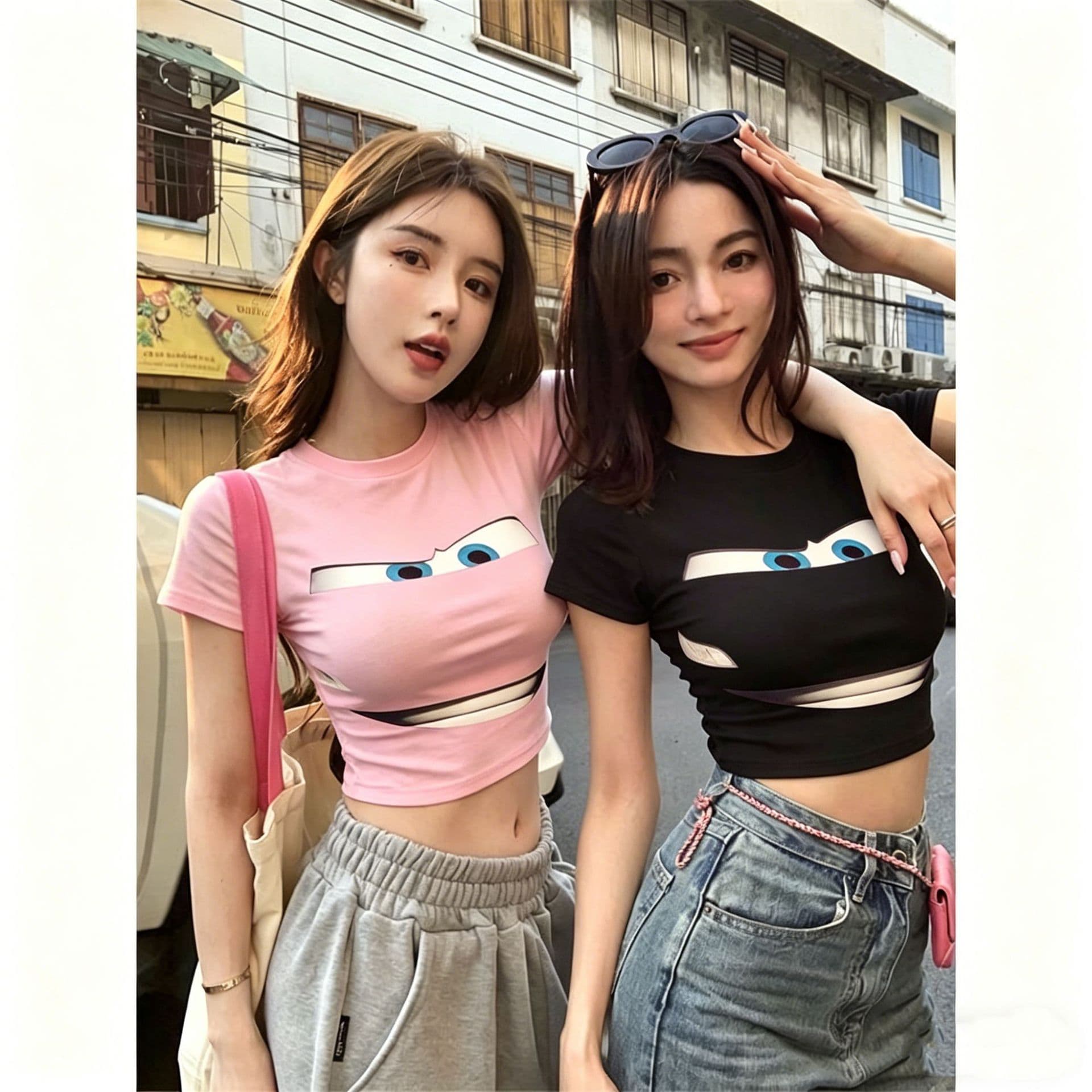 2026 Women's European and American AliExpress Figure Print Round Neck T-Shirt Women's T-Shirt New T-Shirt TS