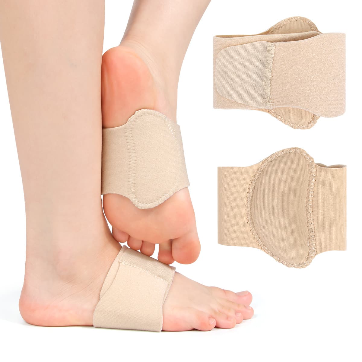 New men's and women's arch support orthotic insoles, foot pads for inversion and supination, foot protection insoles for flat feet, high arch support insoles.