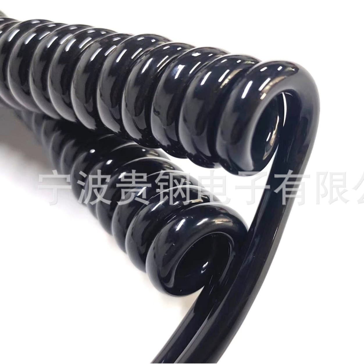Spring coil manufacturer TPU polyurethane polyether high and low temperature resistant power cord 5-core 0.75 square spiral line