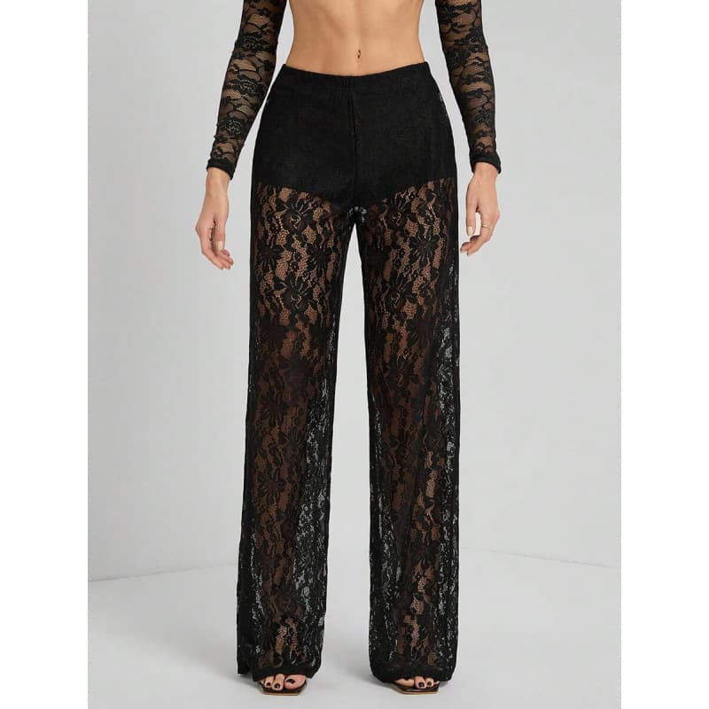 B 32313 Lace Flare Pants Lace Flared Long Pants Cross-Border Aliexpress
