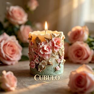 3D Relief Flower Cylinder Silicone Mold, DIY Scented Candle Cup Plaster Flower Pot Storage Jar Decoration Mold