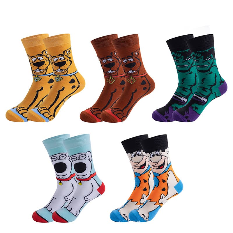 Wholesale Custom Men's Socks Fashion Men's Anime Funny Socks Hip Hop Personality Cartoon Fashion Socks