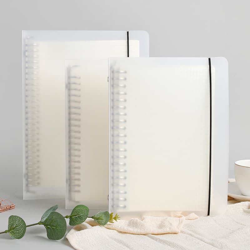 Factory PP Transparent Loose-Leaf Notebook Cover, Detachable Plastic Binder, Printed Logo Office Notebook Wholesale
