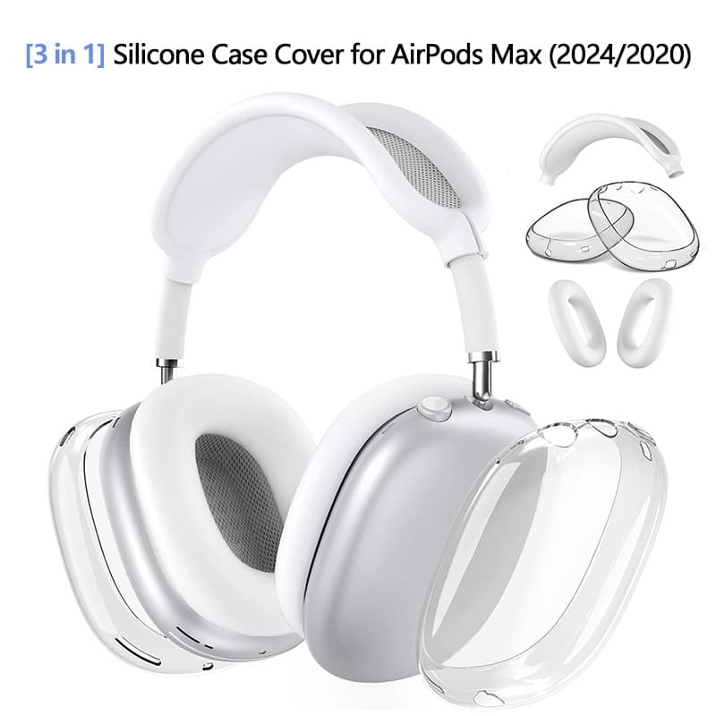 Airpodsmax Headset Cover TPU Three-Piece Set Apple Max Headphone Protective Case Portable Soft Shell Half Wrap Universal Style