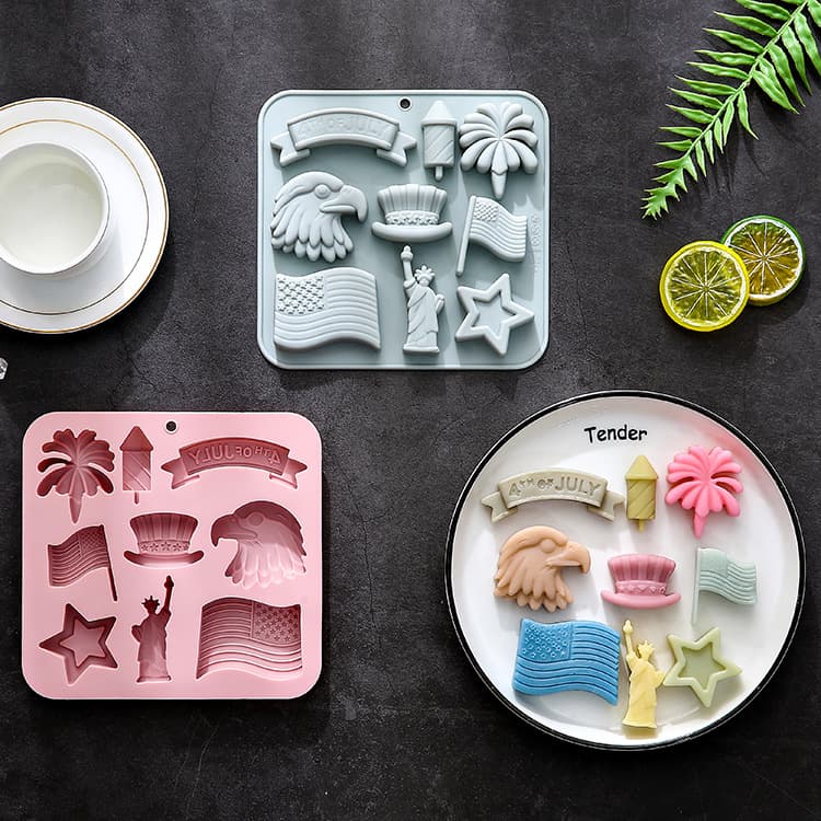 In Stock 9-Cavity Independent Holiday Theme Silicone Mold Baking Cake Mold Chocolate Ice Cube Resin Mold
