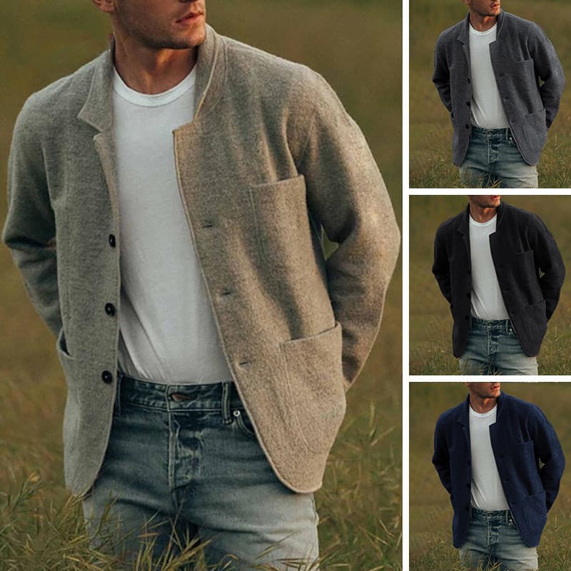 2021 European and American Amazon eBay Men's Youth Foreign Trade Solid Color Trendy Fashion Jacket Casual Overcoat