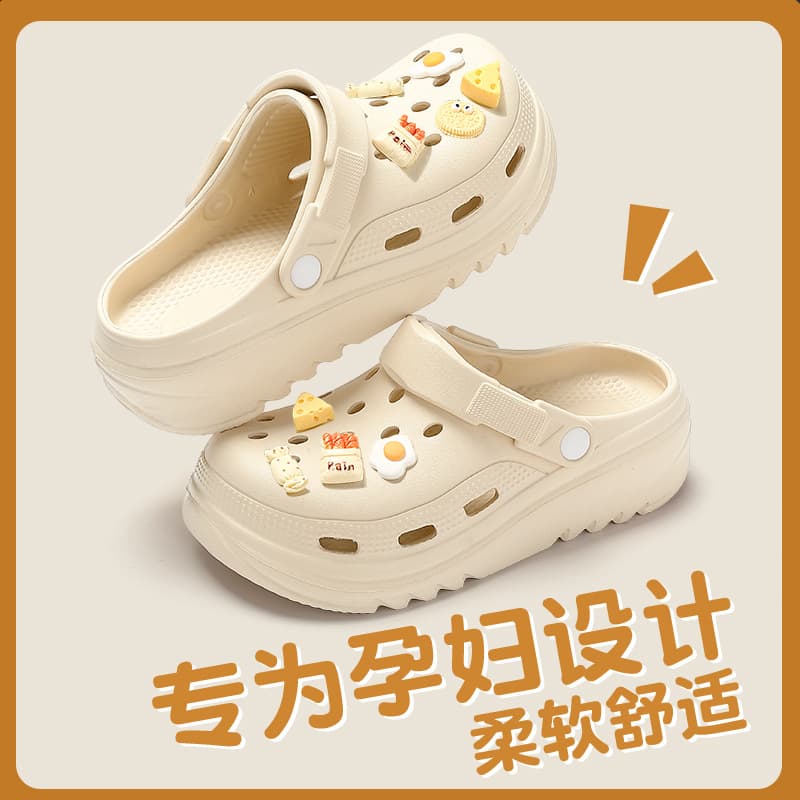 2026 New Croc Shoes for Pregnant Women Women’s Summer Outerwear Medical Non-slip and Deodorant Nurse Special Sandals and Slippers for Women