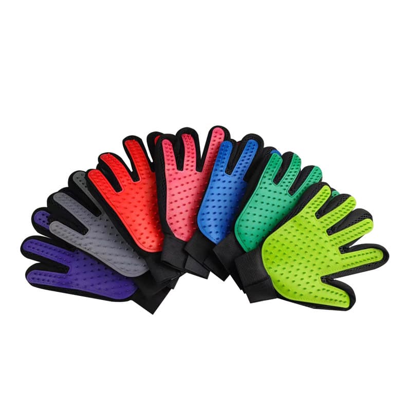 Pet Grooming Glove Silicone Massage Glove Pet Bathing Glove Five-Finger Glove Cat Dog Massage Glove