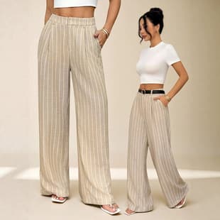 K305 2026 Spring/Summer New European and American Cross-Border Women's Trousers, Casual Low-Rise, Simple, Draped, Straight-Leg Work Pants