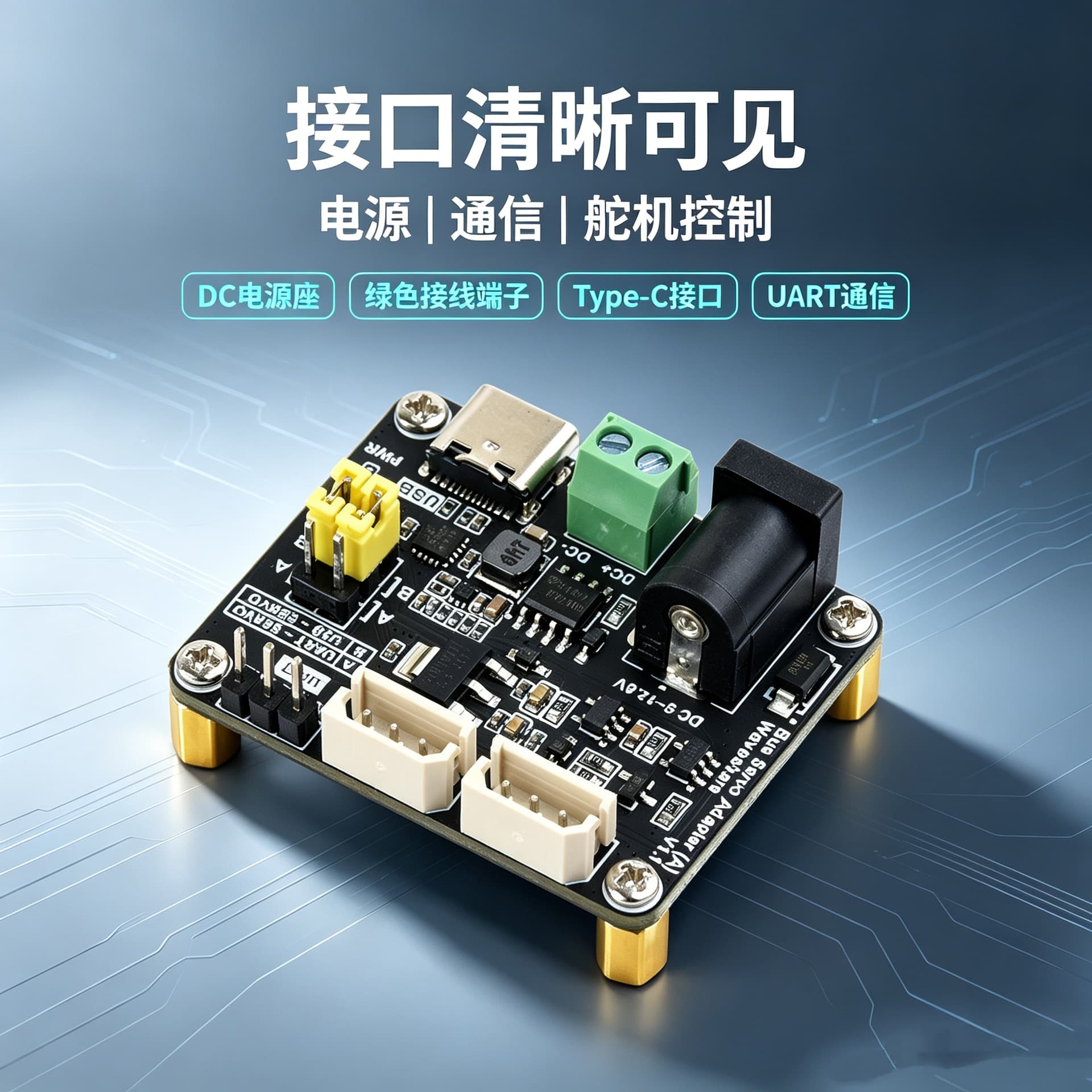Bus servo driver board Raspberry Pi microcontroller compatible with intelligent robot robotic arm servo control module