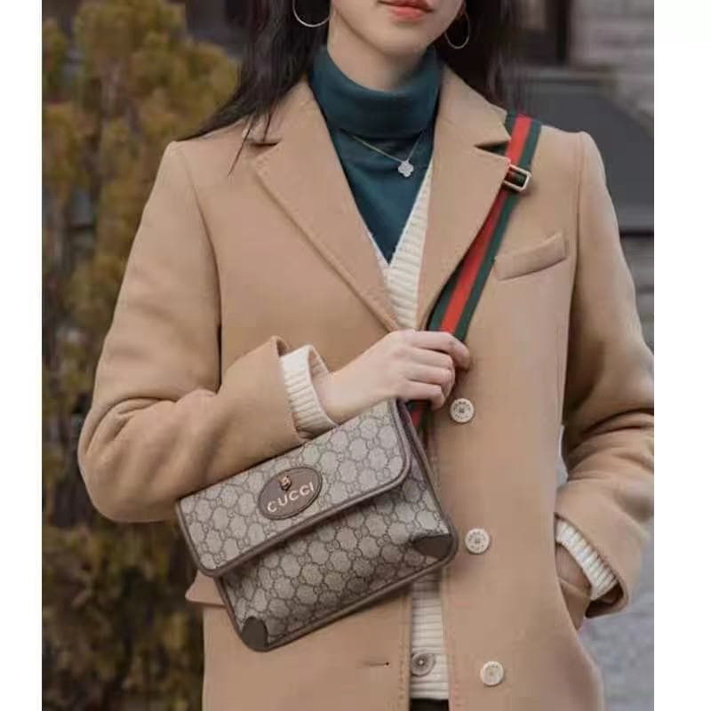 Cross-border supply new genuine leather G print unisex tiger head bag waist bag casual shoulder crossbody bag chest bag