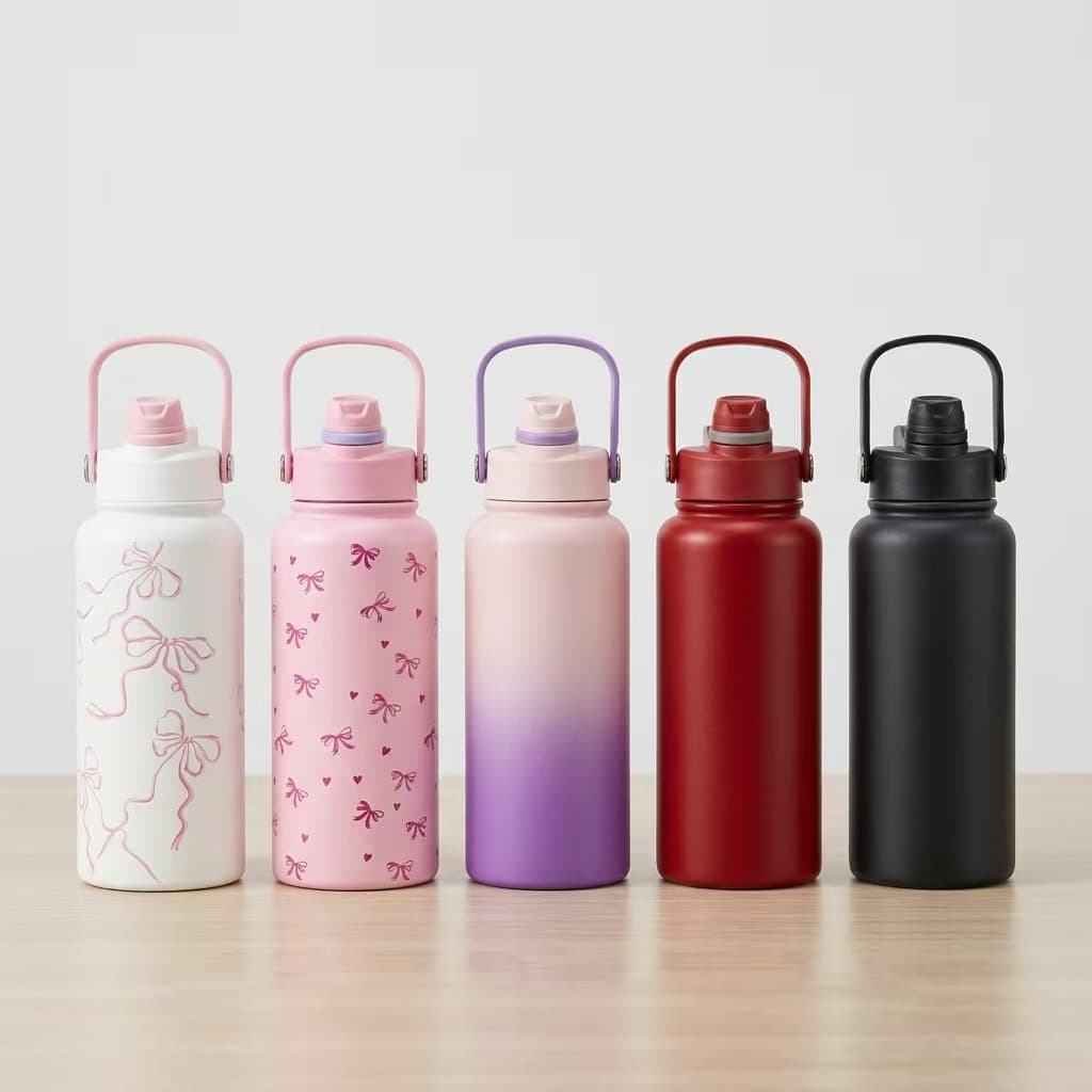 New European and American Outdoor Straw Insulated Cup, High Appearance Water Cup, Large Insulated Water Bottle for Students, Large Capacity