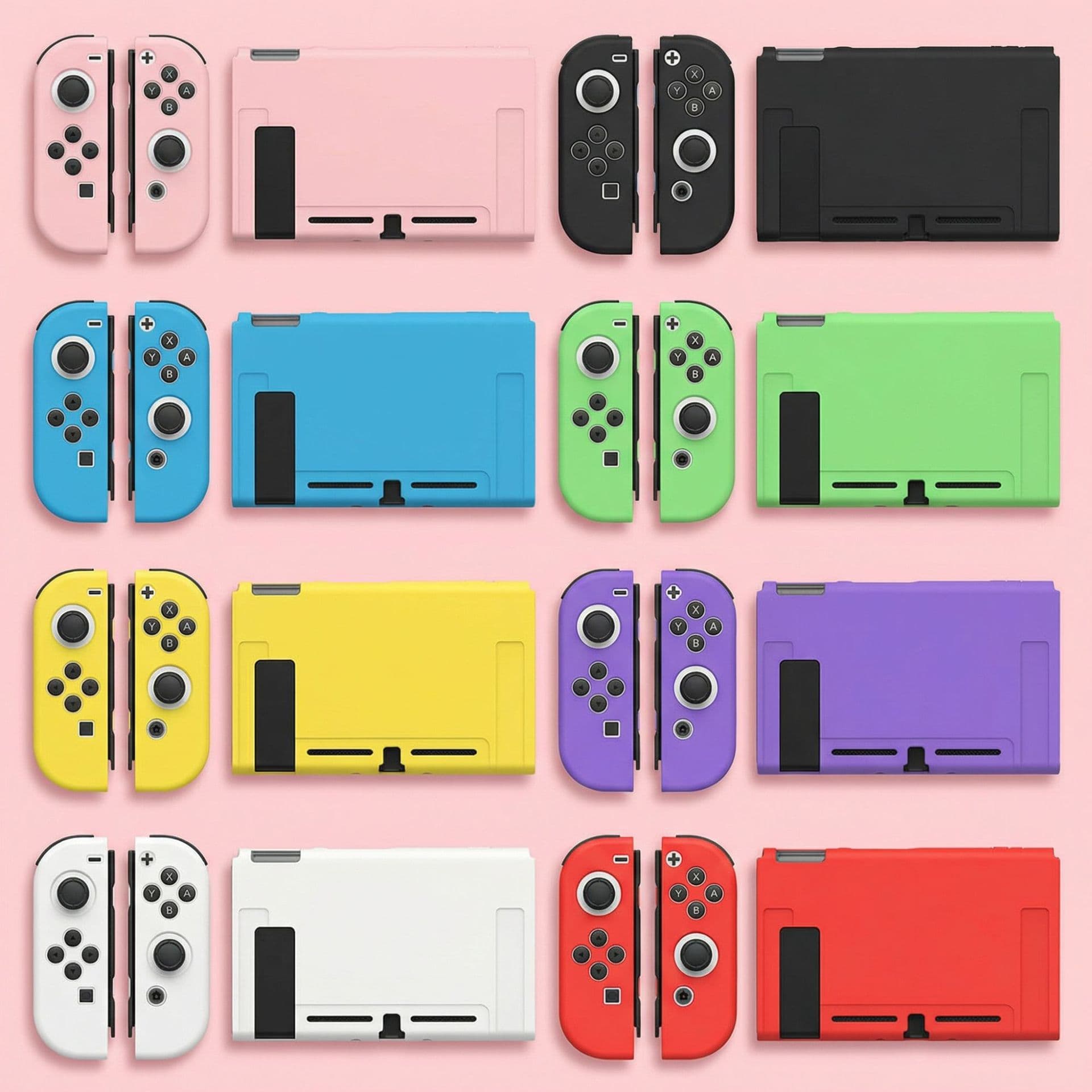 Protective Case for Nintendo Switch Console, TPU Frosted Precision Cut Transparent Handle, Split Design
