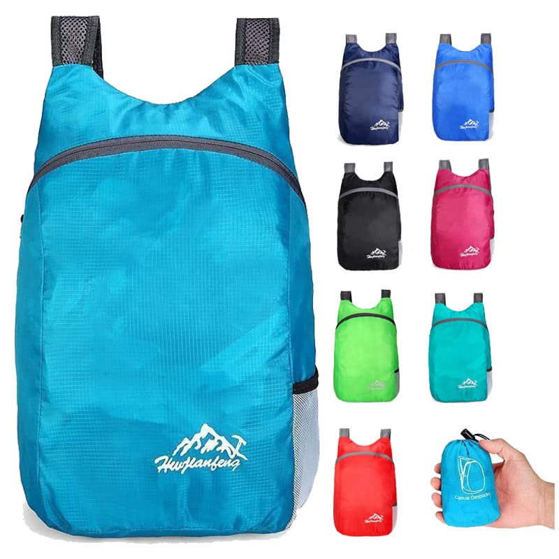 Foldable backpack travel outdoor bag hiking portable portable water-repellent skin bag printed logo