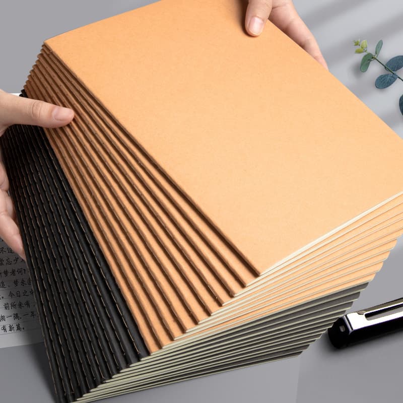 Wholesale B5 Notebooks Student Exercise Books Kraft Paper Sewn Binding Notepad Practice Books Factory Stock