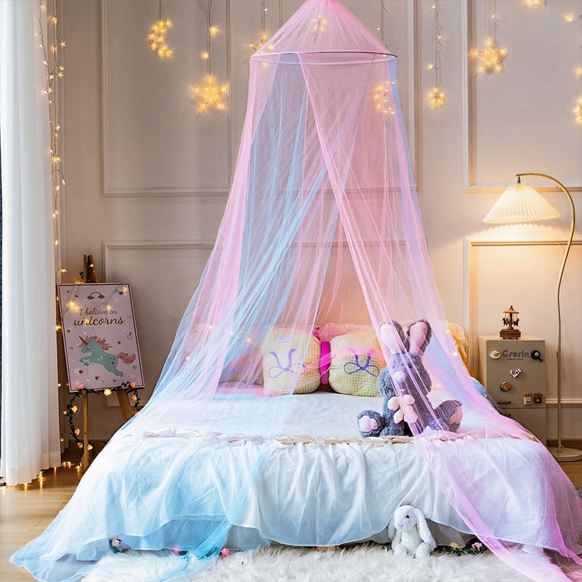 New Summer Colorful Dome Mosquito Net for Kids' Room Bed Canopy Dome Bed Curtain Mosquito Net Ceiling Tent