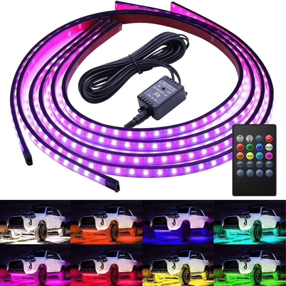 Car LED Underbody Light Modification Door Side APP Colorful Atmosphere Light Sound Control Decorative Light Off-Road Pickup Light
